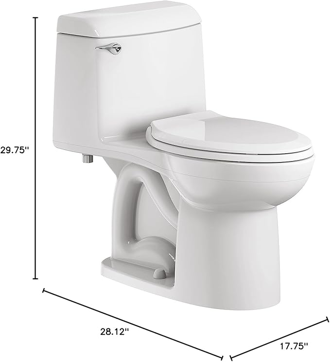 American Standard 2004314.020 Champion 4 One-Piece Toilet with Toilet Seat, Elongated Front, Standard Height, White, 1.6 gpf