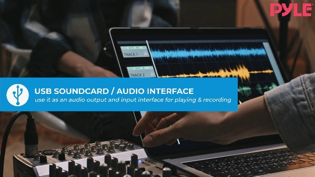 3 Channel Bluetooth Audio Mixer - DJ Sound Controller Interface with USB Soundcard for PC Recording, XLR, 3.5mm Microphone Jack, 18V Power, RCA Input/Output for Professional and Beginners - PAD30MXUBT
