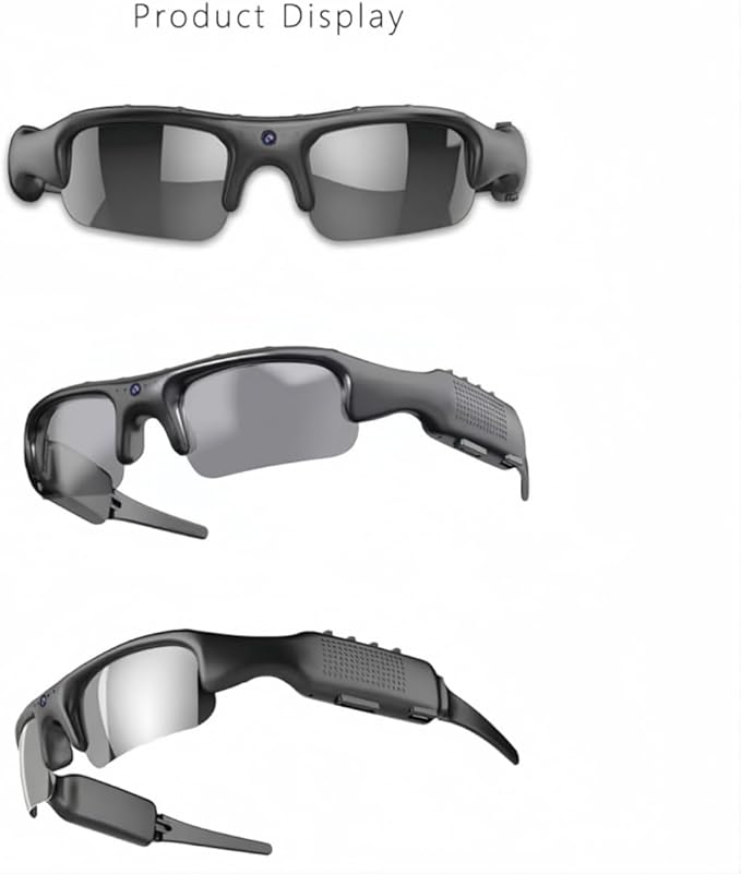 Smart Bike Glasses Camera HD 1080P WiFi Sports Glasses with Camera Video Glasses Video for Men/Woman with 32G TF Card