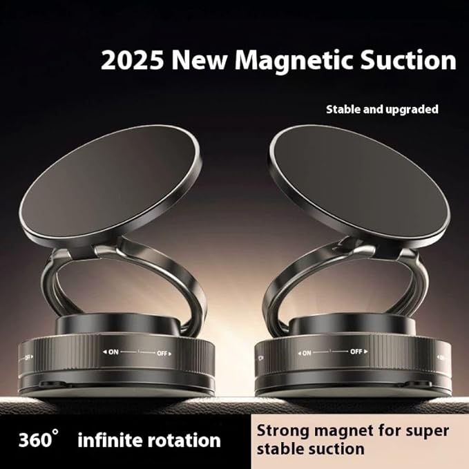 deepcrush 360° Adjustable Magnetic Phone Holder with Vacuum Suction – Foldable Cup Mount for MagSafe, Magnetic Stand for Cars, Gym, Mirrors (Fits iPhone 16e Pro Max, 15, 14, 13, 12)