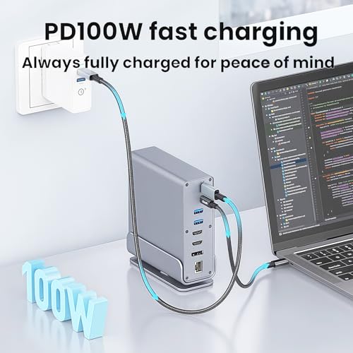 15-in-1 USB C Hub/Docking Station Dual Monitor 2 HDMI with Ethernet PD - Image 7