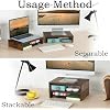 TEAMIX 2-Pack Wood Monitor Riser, Desk Stand for 2 Monitors, Rustic Brown