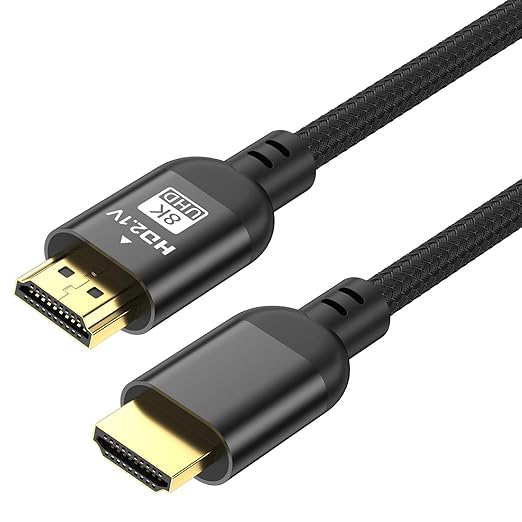 Diyanisly 8K HDMI Cable 10FT Ultra, High Speed HDMI 2.1 Cables Support 48Gbps 8K@60HZ 4K@120Hz, Ethernet Audio Video Return 3D ARC HDMI Cord for Xbox PS4/PS5 UHD RokuTV Monitor Laptop (Braided, Black)