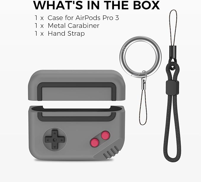 for AirPods Pro 3 Case - 2025 Silicone Game Console Design Case for Apple AirPods Pro 3rd Generation, Cute Airpod Pro 3 Cover for Men/Women (Deep Grey)