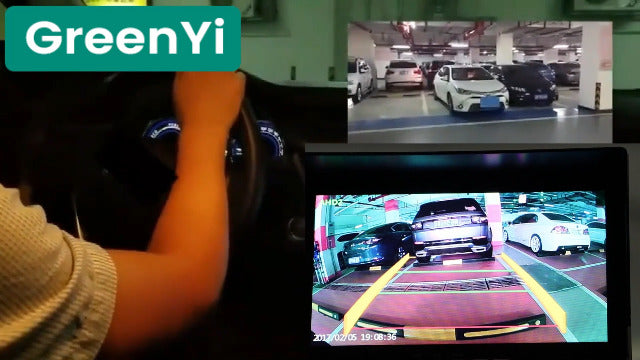 Car Backup Camera with Dynamic Trajectory Guide Line, GreenYi AHD1080P Reverse Rear View Cam, Adjustable Fisheye Lens, Night Vision Waterproof 170 Degree Wide View