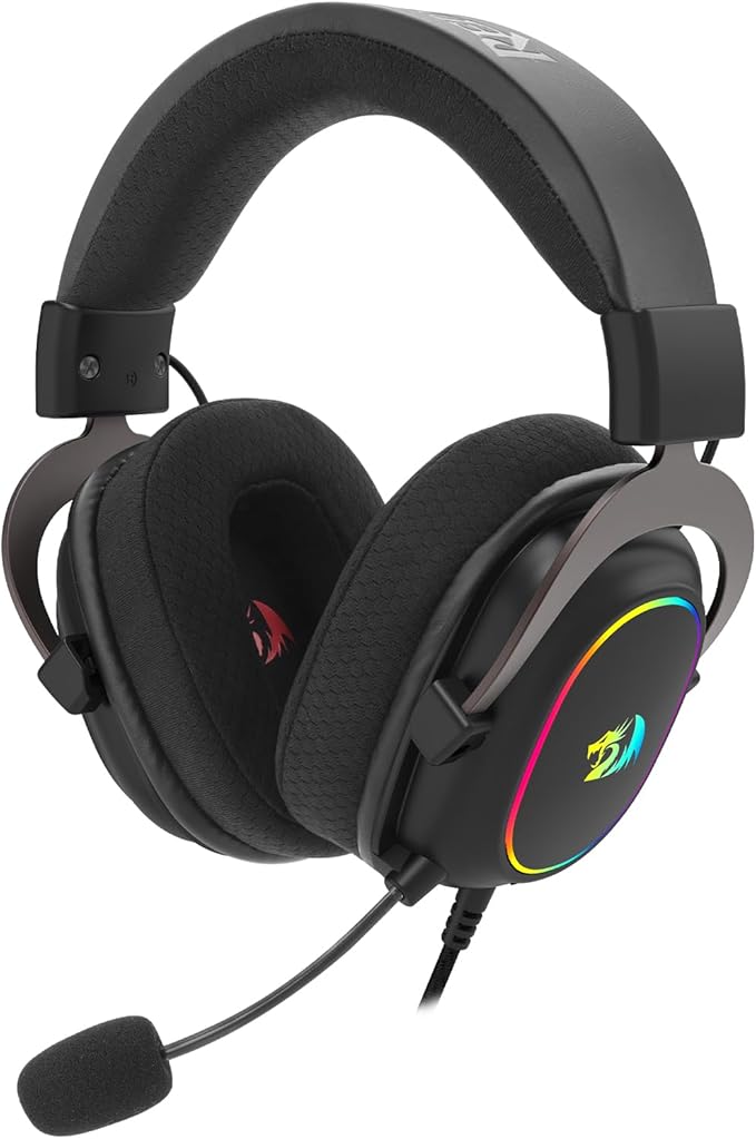 Redragon H510 AK RGB Wired Gaming Headset - 7.1 Surround Sound - 53MM Audio Drivers in Memory Foam Ear Pads w/Replaceable Shell- Multi Platforms Headphone - USB Powered for PC/PS4/NS