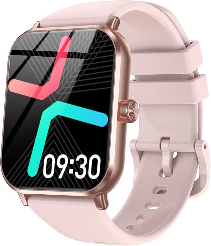 Smart Watches for Men Women, 1.83" HD Fitness Tracker with Bluetooth Calling, 130+ Sports Modes, Heart Rate Monitor, Sleep Tracker, 5 ATM Water-Resistance, Pedometer for Android iOS (Pink)