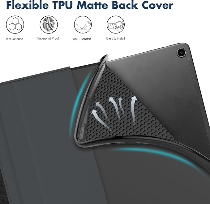 Dteck for Amazon Fire Max 11 Tablet Case 11" (13th Generation) 2023, PU Leather Shell TPU Back Cover Fold Stand Case with Auto Sleep Wake, Adjustable Viewing Angles, Cute Folio Slim Case, Bookshelf