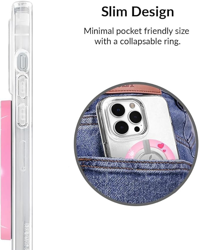 VELVET CAVIAR Compatible with MagSafe Phone Grip - Magnetic Ring Holder with Adjustable Stand - Removable MagSafe Accessories for iPhone 16, 15, 14, 13, 12 (Snoopy Be Mine)