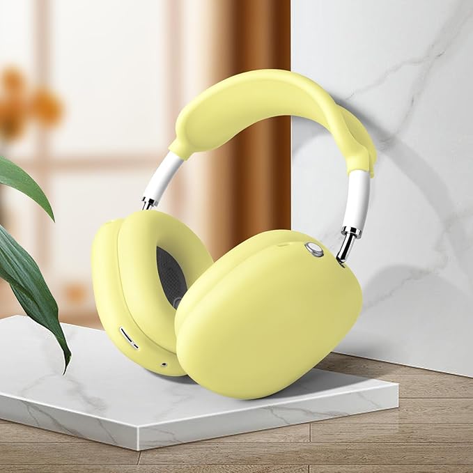 Case for Airpods Max Headphones, Ear Pad Case Cover/Ear Cups Co ver/Headband for AirPods Max (USB-C/Lightning)(2024/2020), Silicone for Apple Airpod Max,Accessories Cases(Lemon Yellow)