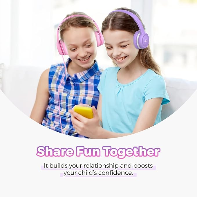 Kids Headphones - Wired with 3.5mm Jack, Volume Limiting for Kids, Adjustable for Boys/Girls/School