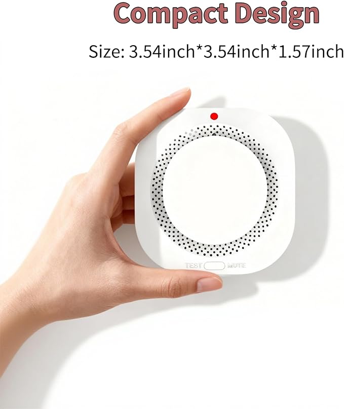 Smoke Detectors for Home,Photoelectric Wireless Fire Alarms Replaceable Battery Powered,Portable Smoke Alarm with Test/Mute Button,Attic Smoke Detector,2 Pcs(Battery Not Included)