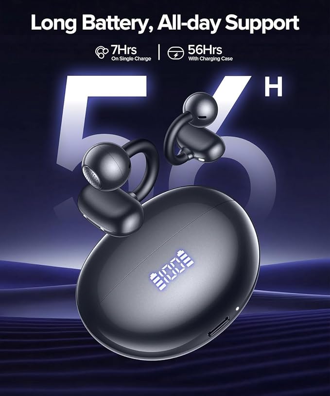 Hybrid Active Noise Cancelling Earbuds Ear Buds Wireless Earbuds with AI Translation Real Time Bluetooth Headphones 56H Playback Hi-Res Stereo Open Ear Buds & Charging Case for Sports Workout Travel