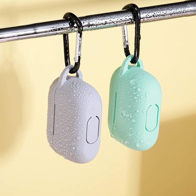 Lerobo Compatible with Airpods Pro 2 case,Full Protective Shockproof Washable Silicone Cover for Airpods Pro Case Supports Wireless Charging with Carabiner Front LED Visible,Mint Green