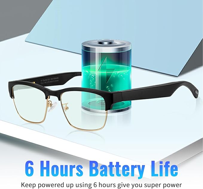 Bluetooth Audio Smart Glasses - Blue Light Glasses for women and men, Open Ear sound with Mic & Speakers, Blue light Filter & Polarized Sunglasses Lenses