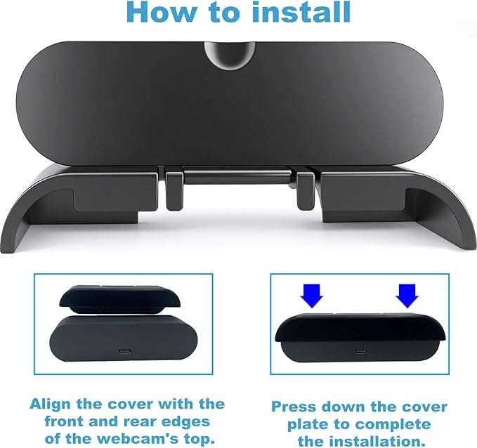 Webcam Privacy Cover for Logitech Brio 4K Webcam, Camera Cover to Protect Lens and Security (Black)