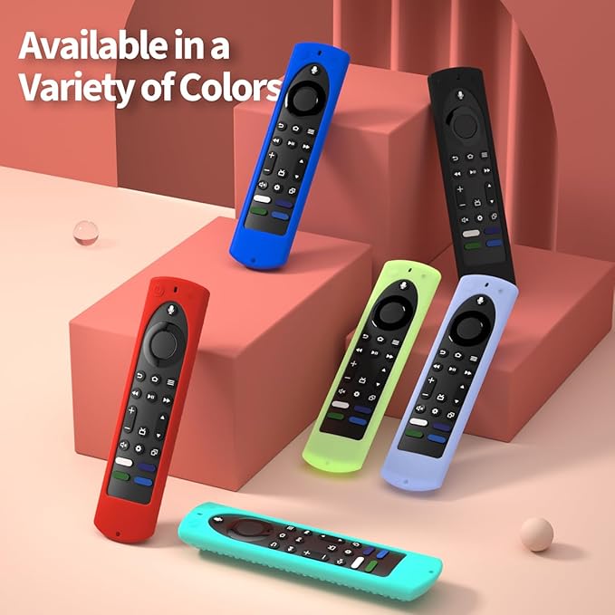 6.4 Inch Silicone Cover Compatible with Fire TV Stick 4K Max 2nd gen 2023 Remote Control,Silicone Case for Toshiba/Insignia Smart TV Remote,Anti-Slip Sleeve Cover with Lanyard(Glowblue)