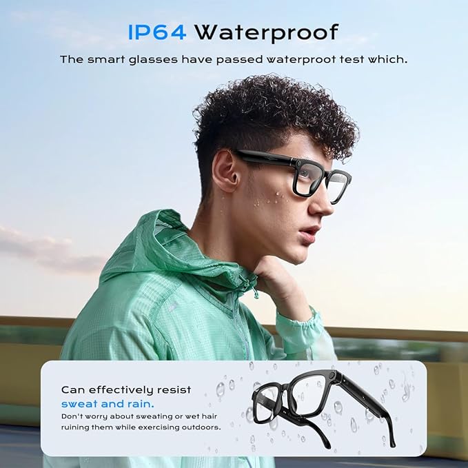 AI Smart Glasses,HD 1080P Camera Glasses with Video Recording & Photo Taking,140+ Language Real-Time Translation Glasses Perfect for Travel, Business(Transparent Anti-Blue)