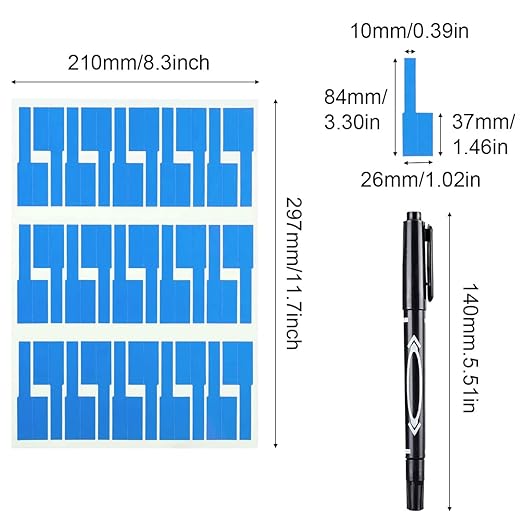 Cable Labels Tags, 300 PCS 10 Colors Cord Labels Wire Labels Waterproof Labeling Wire for Cable Management, Self Adhesive Wire Labels Tags Printable for Laser Printer and Identification