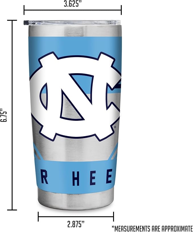 Rico Industries NCAA 20oz Stainless Steel Tumbler with Lid - Great For Coffee, Tea, Water or Cocktails