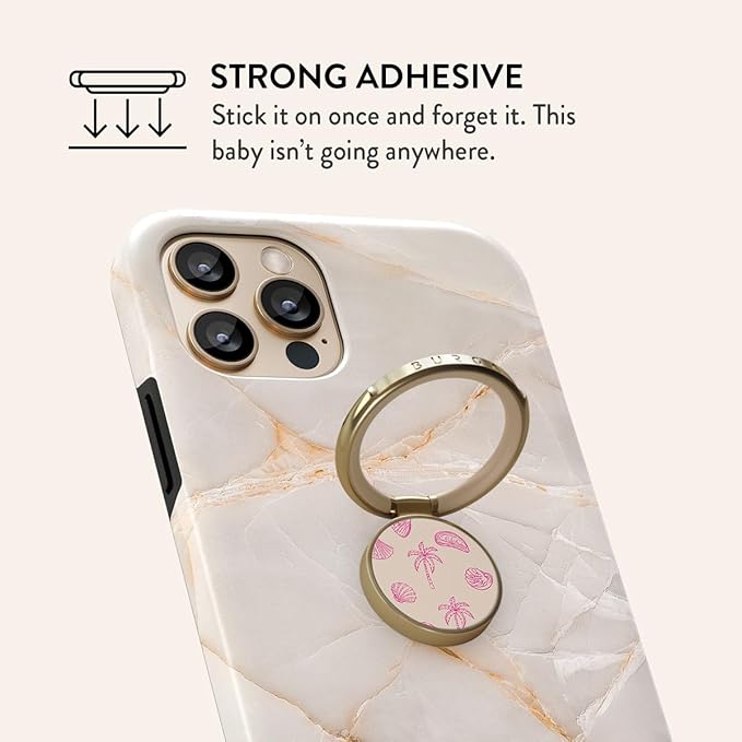 BURGA Cell Phone Ring, Holder Grip and Stand - Finger Phone Grip for Back of Smartphone Case, Kickstand 360 Rotation, Universal Ring for iPhone Samsung Galaxy Huawei Google Pixel, Stylish Accessories