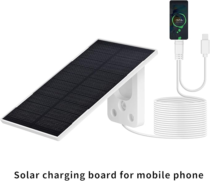 3W 5V Portable Waterproof Solar Panel with 6 FT Micro USB and Type-C Adjustable Bracket for Outdoor Ring Security Camera, Rechargeable Battery Powered Camera and Phone Charging and Hunting Camera