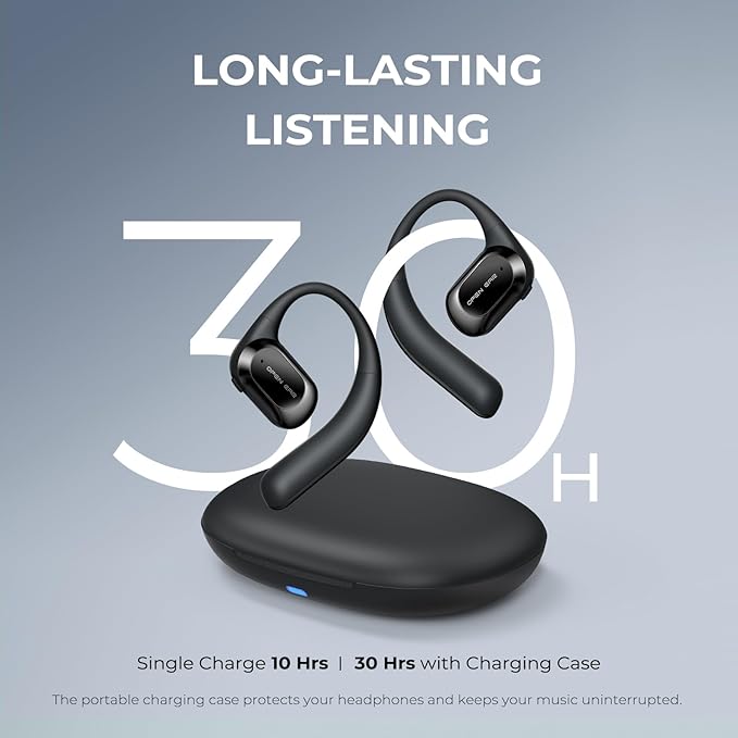 JOYWISE True Bone Conduction Headphones, Bluetooth 5.4 Wireless Open Ear Earbuds, IP68 Waterproof, 30 Hours Playtime, Black, Ultra Lightweight Design for Running, Cycling, Outdoor Activities