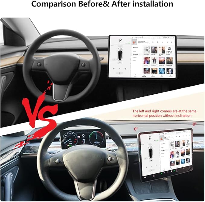 Tesla Screen Swivel Mount Tesla Model 3 Aluminium Alloy Navigation Bracket Screen Rotating Holder Can Rotate up/Down/Left/Right by 15~30° Apply to 2024-2025 Highland Mode3/Y
