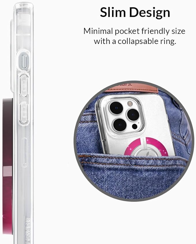 VELVET CAVIAR Compatible with MagSafe Phone Grip - Magnetic Ring Holder with Adjustable Stand - Removable MagSafe Accessories for iPhone 16, 15, 14, 13, 12 (Bratz Airbrush Angelz)