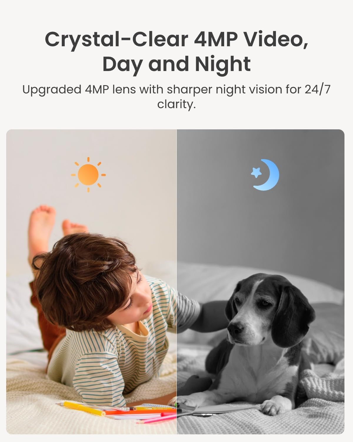 4MP 2K Indoor WiFi 6 Security Camera – 360° Pan, Night Vision, Baby & Pet Monitor