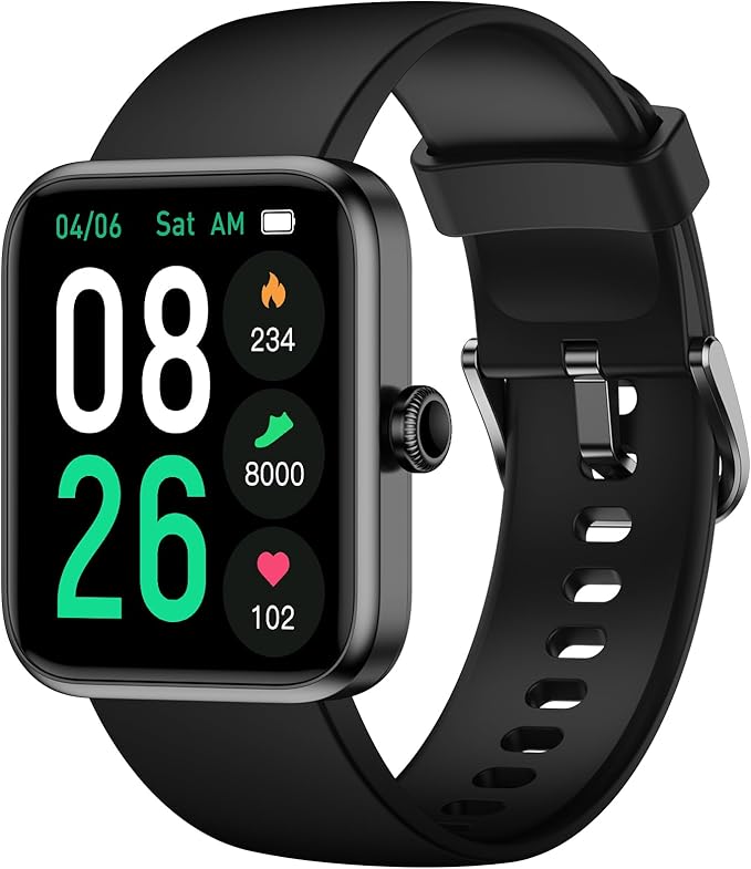 Fitness Tracker Watch, Step Tracker with Heart Rate, Blood Oxygen Sleep Monitor, IP68 Waterproof Pedometer, Step Calorie Counter, Health Fitness Watch for Sports, Activity Tracker for Women Men