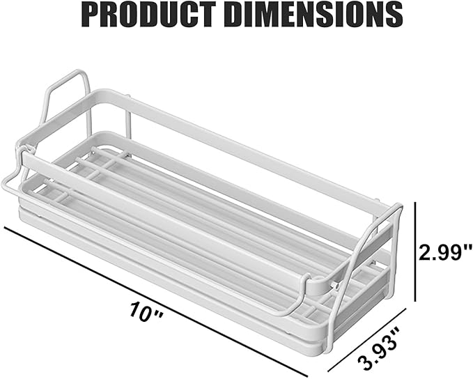 Sponge Holder Wall Mount Kitchen Sink Organizer, Dish Sponge Holder with Divider, Kitchen Sink Caddy, Sink Accessories-White