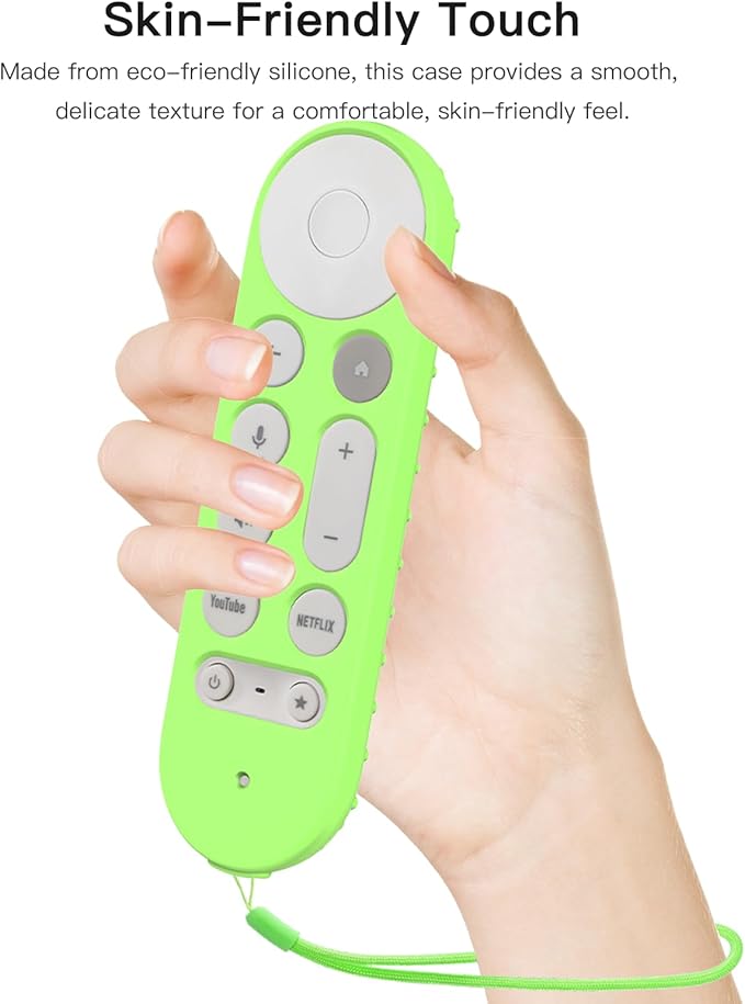 Silicone Glow Cover Case for Google TV Streamer 4K 2024 ,Protective Sleeve Set for Google TV Streamer 4K Host Box +Voice Remote,Anti-Slip Scratch Shock Protection (Glow Green)