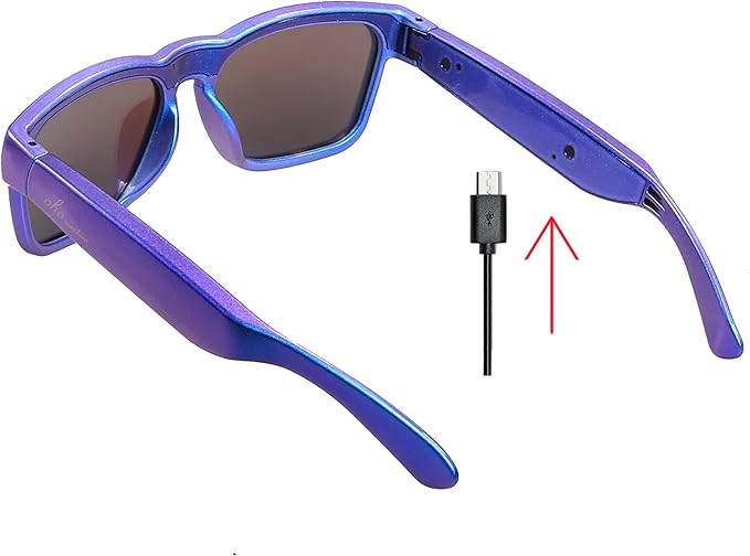 OhO sunshine Bluetooth Glasses: Voice Control and Open Ear Style Smart Glasses to Listen Music & Calls, UV400 Protection Lens