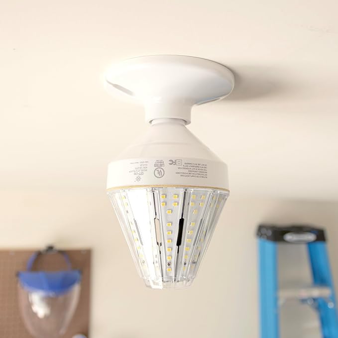 GT-Lite 5200 Lumen LED Corn Cob Light Bulb, 40-watt, 300-watt Equivalent, Daylight 5000K Light Color, E26 Base, Garage Light Bulb, Energy Saving LED Light for Indoor Outdoor Use. 1-Pack