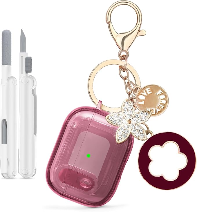 Case for Apple Airpods iPods Pro 3 Cases Cover Clear 2025 Cute Women, VISOOM Cute Air Pods Pro 3 Case Clear Transparent Airpods iPods Pro 3rd Gen Protective Cases with Keychain/Lock/Cleaning Kit