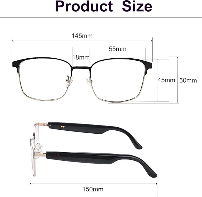 AI Smart Wireless Bluetooth Translation Glasses for Men/Women with Speakers/Bluetooth&140+ Languages Translation Sports/Travel/Drive/Busniess (G6+AI+Color Change Lenses+Silver)