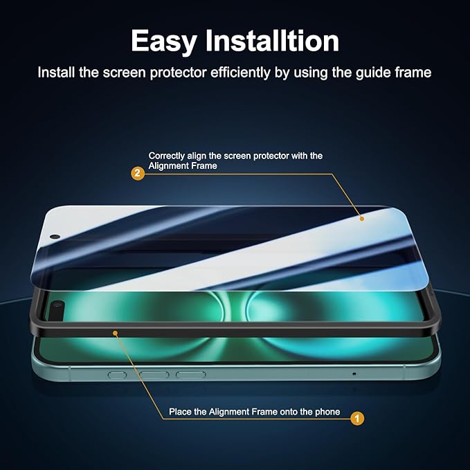 NEW'C 3x Privacy for iPhone 16 Plus Screen Protector (6.7 inches)+ 3x Camera Lens Protector, Sensor Protection, Case Friendly Tempered Glass Film - Dust plug, Easy installation tool included