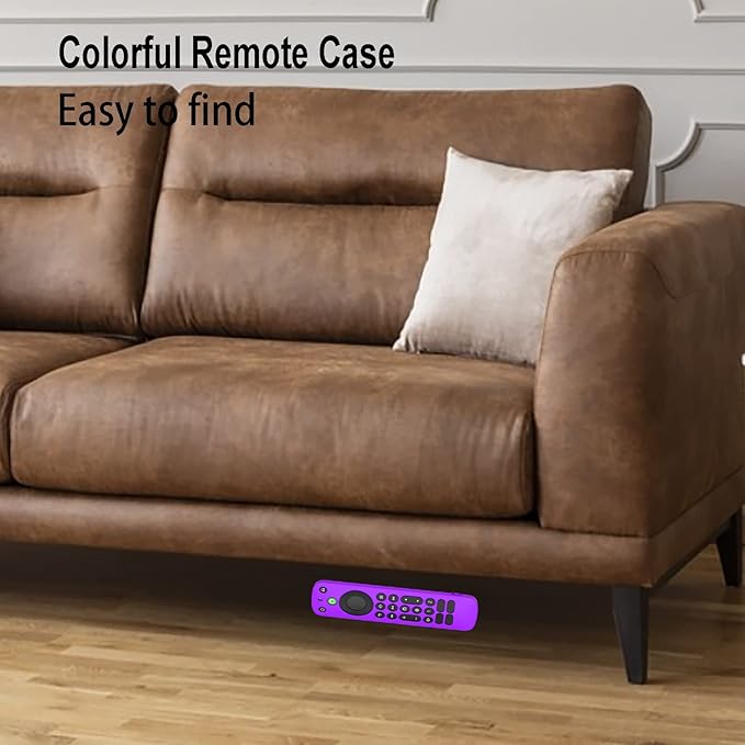 LEFXMOPHY Cover Compatible with Alexa Voice Remote Pro 2022 Case Purple Silicone Protective Protector with Lanyard