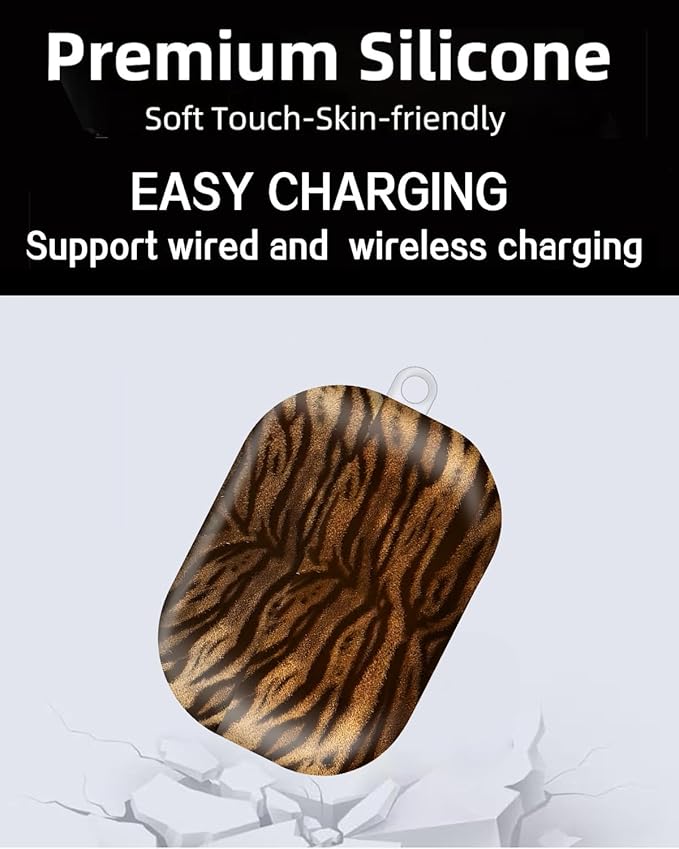 Compatible with AirPod Pro Case 2nd/1st Gen (2023/2022/2019),Shockproof Protective Cover with Keychain for Women,Cute Charging Case for Airpod Pro 2/1(Animal Tiger)