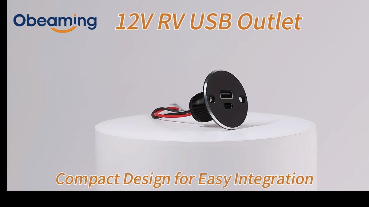 Aluminum RV USB Outlet, Dual Port High-Speed 12V Charger Socket
