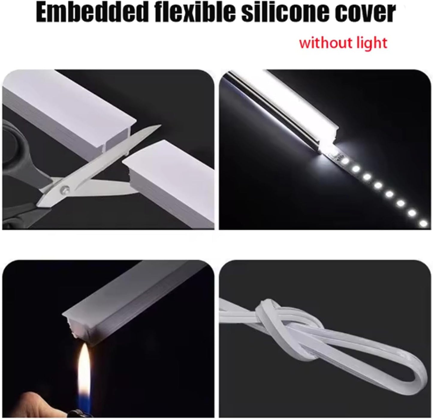 Silicone LED Channel System, 16.4Ft Flexible Milky White Diffuser Cover, IP67 Waterproof DIY Neon Tube for ≤6mm Width LED Strip, Neon Rope Light Channel Diffuser (No LED Strip)