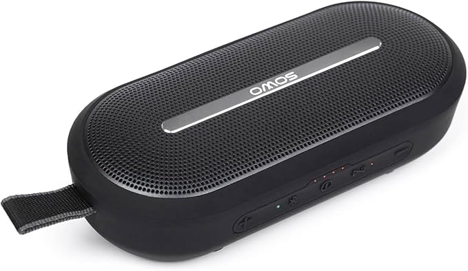 SOWO Portable Wireless Speaker with Bluetooth, Enhanced Immersive Bass, Partyboom Technology, 40W Loud Clear Stereo Sound, IP67 Waterproof, 16H Playtime for Outdoor, Camping and Travel - Deep Black