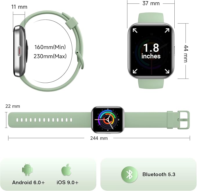 Smart Watches for Women Men (Android/iPhones), 120+ Sport Modes Fitness Tracker Watch with SpO2/Heart Rate Monitor, Steps/Sleep Tracker, 1.85" HD Smart Watch with Bluetooth Calls/Messages