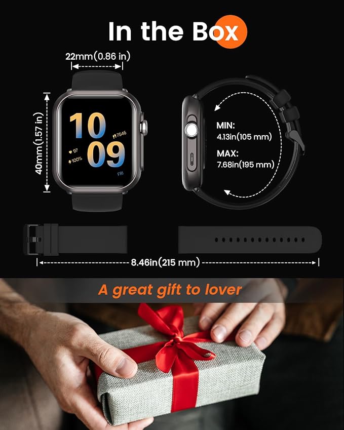 RUXINGX Smart Watch for Women Men: Smartwatch with SpO2 Sleep Track & Heart Rate Monitor, Bluetooth Calling for iPhone Android, 30-Day Long Battery, 120+ Fitness Modes, IP68 Waterproof, Reloj