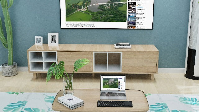 Arteck Universal Backlit 7-Colors Bluetooth Touch TV Keyboard with Easy Media Control and Build-in Touchpad for TV-Connected Computer, Smart TV, Desktop, Laptop, iPad, Surface, Tablet, HTPC