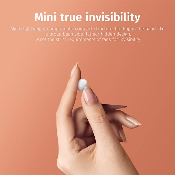 Invisible Sleep Earbuds Wireless Smallest Lightest Tiny Noise Cancelling Ear Buds for Sleeping Quiet-Comfort Mini Bluetooth 5.3 Hidden Headphones for Side Sleepers/Work (Nude)