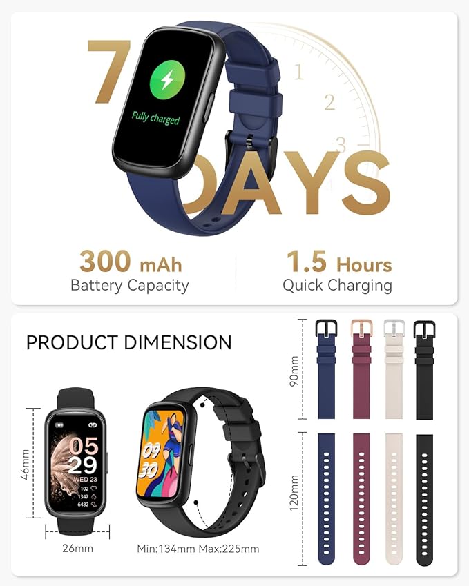 Fitness Tracker, Smart Watches for Women Men with Heart Rate/SpO2/Sleep Monitor, IP68 Waterproof Fitness Watches for Women Men, Step Tracker & Smart Watch for Android iPhone,Pedometer Watch, Gift
