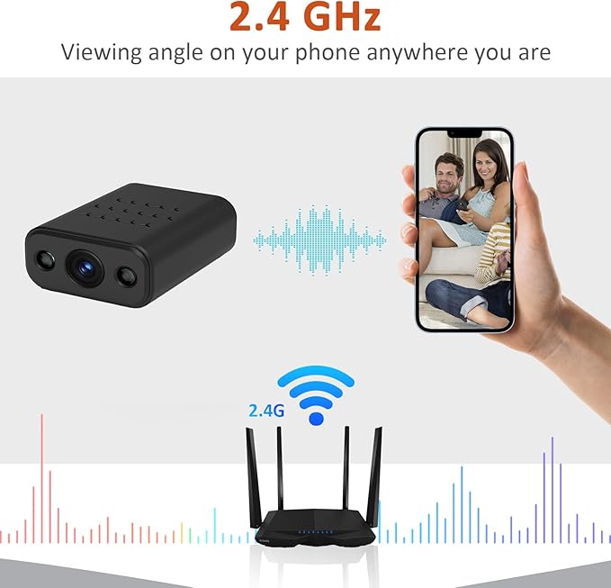 Mini Wireless WiFi Security Camera, 4K Nanny Cam with Night Vision, Remote Viewing for Security with iOS,Android Phone