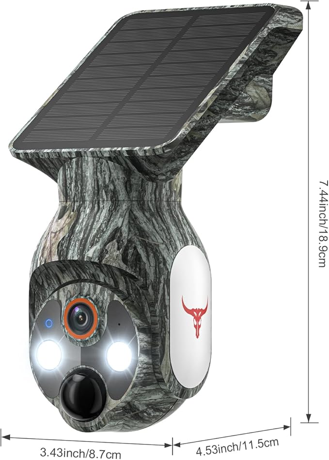 1080P Solar Security Cameras Wireless Outdoor, 360° View Pan/Tilt 2.4Ghz WiFi Outside with Color Night Vision, Easy to Install, Real-Time Alerts, Cloud Storage, 2-Way Audio (Wi-Fi)